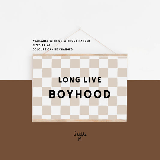 A3 long live boyhood checkerboard Print - Sample SALE