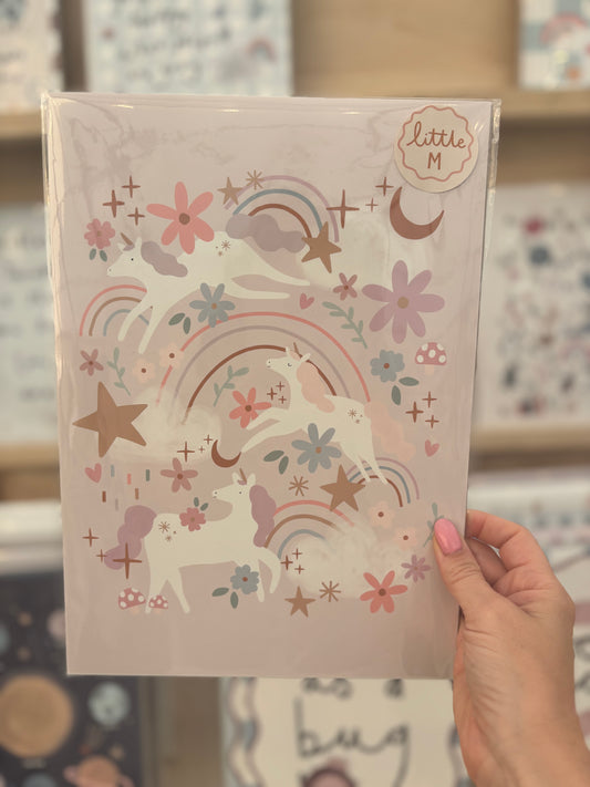 Unicorn Print in pink A4 Birthday Sale