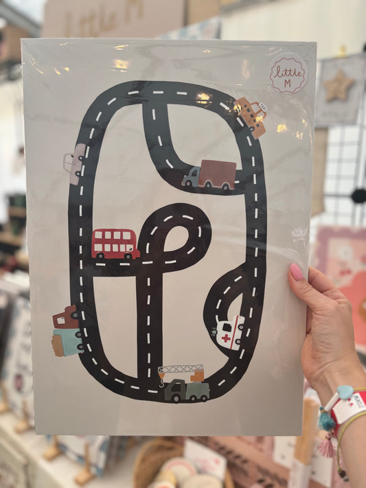 Vehicles Road Print A3 Birthday Sale