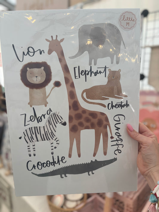 Safari Animals A3 Birthday Sale