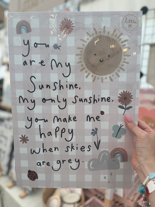 Sunshine Gingham Print A3 Birthday Sale