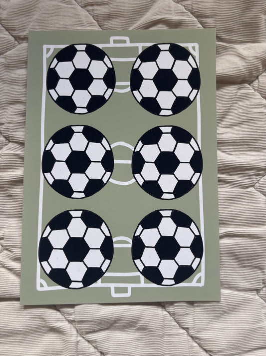 Football print sage A4 Birthday Sale