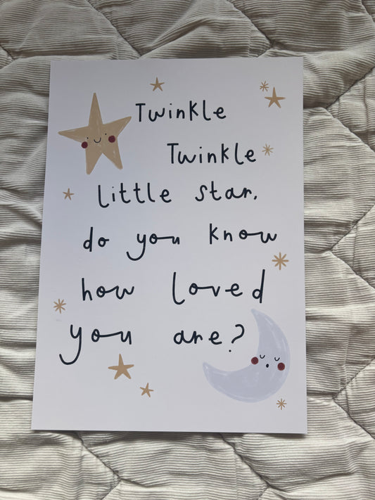 Twinkle Twinkle beige A4 Birthday Sale