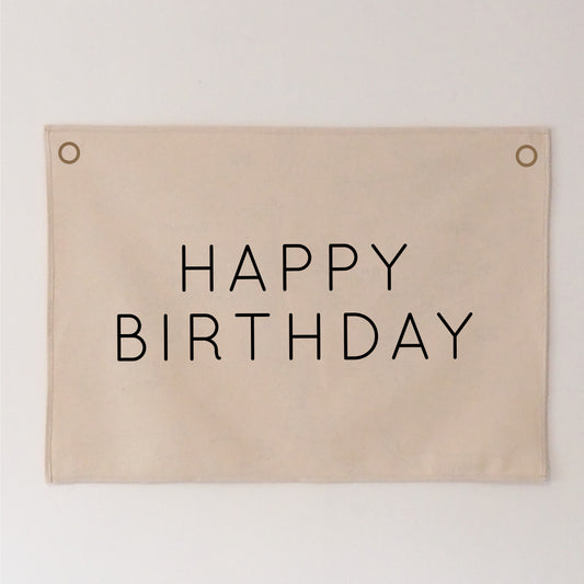 Personalised Happy Birthday Wall Hanging 50x70cm Narrow Font - more layouts and colours available.