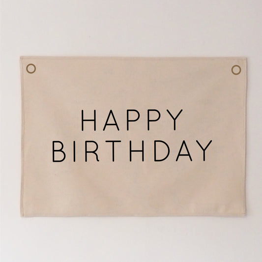 Personalised Happy Birthday Wall Hanging 50x70cm Narrow Font - more lettering colours available.