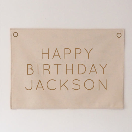 Personalised Happy Birthday Wall Hanging 50x70cm Narrow Font - more layouts and colours available.