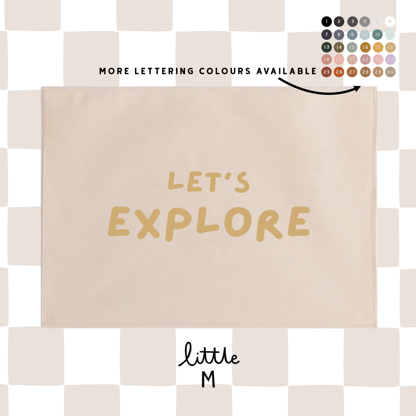 Let’s Explore Fun Font Version Wall Hanging 50x70cm - more lettering colours available