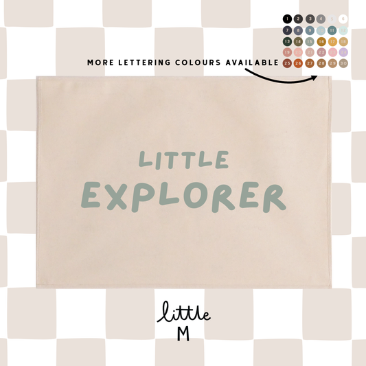 Little Explorer Fun Font Version Wall Hanging 50x70cm - more lettering colours available