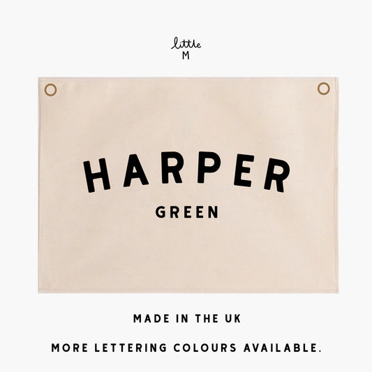 Personalised Wall Hanging 50x70cm bold font option - more lettering colours available