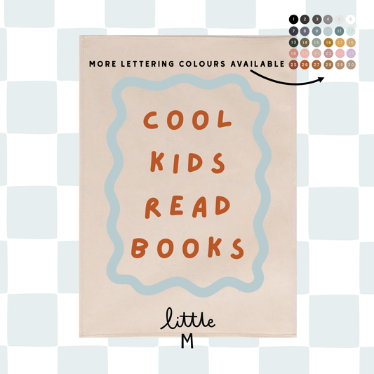 Cool Kids Read Books Scallop border 50x70cm - more lettering colours available