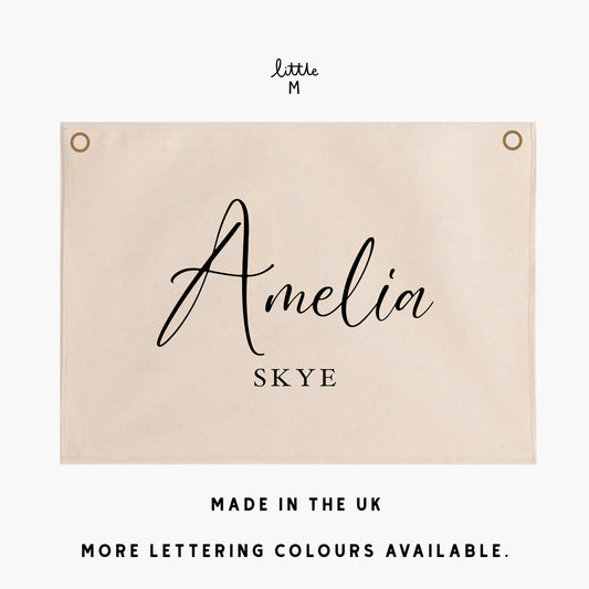 Personalised Wall Hanging 50x70cm script font option - more lettering colours available