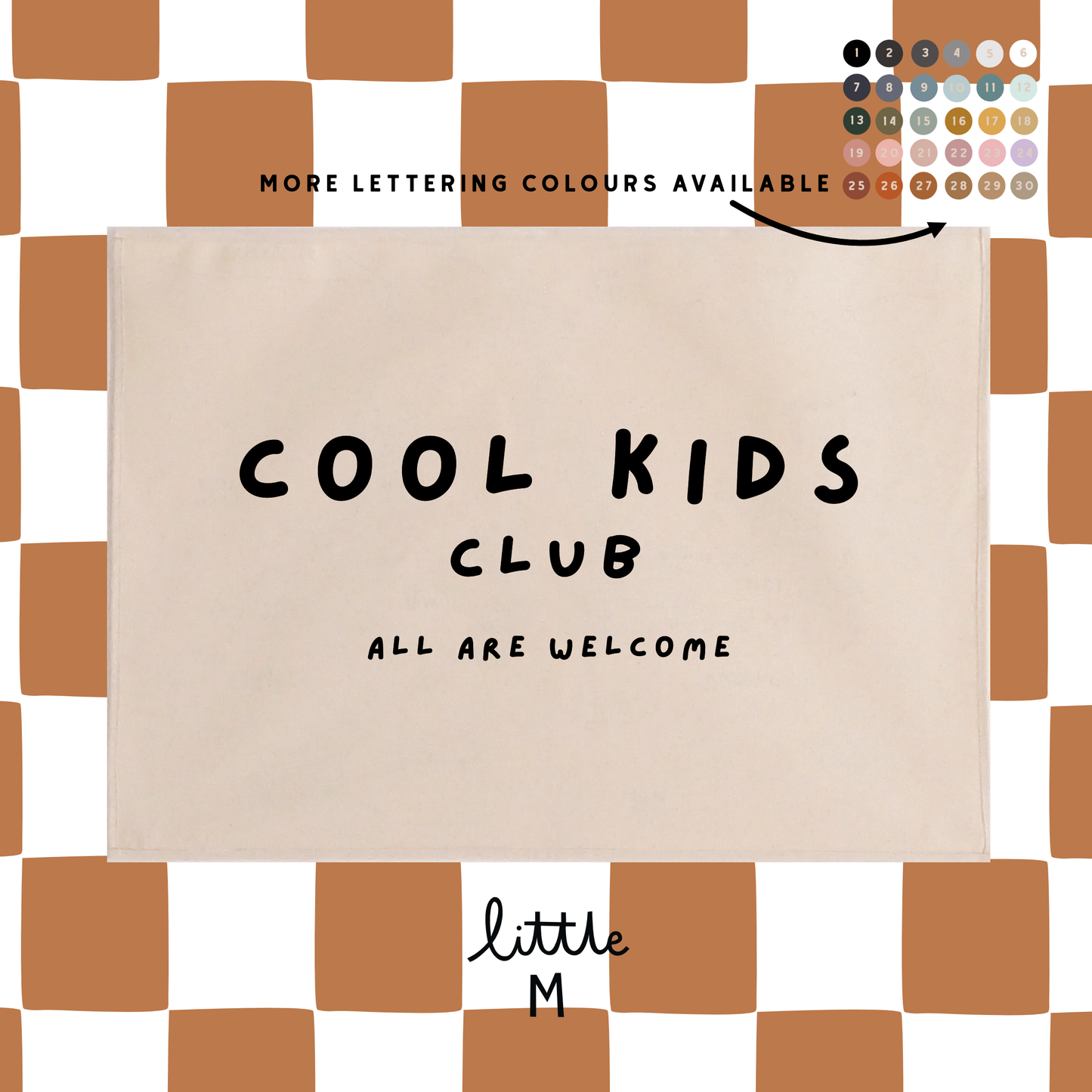 Cool Kids Club Fun Font Version 50x70cm - more lettering colours available.