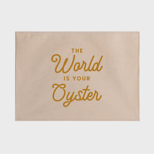 The world is your oyster mustard wall hanging 50x70cm Sample Sale