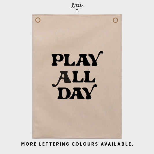 Play All Day Wall Hanging 50x70cm - more lettering colours available