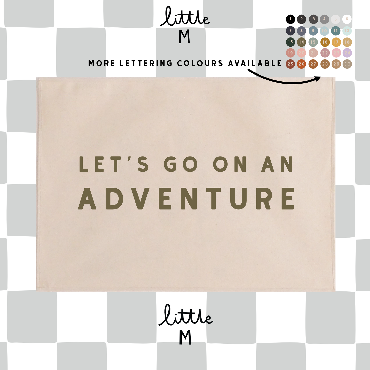 Let’s Go On An Adventure Bold Version Wall Hanging 50x70cm - more lettering colours available