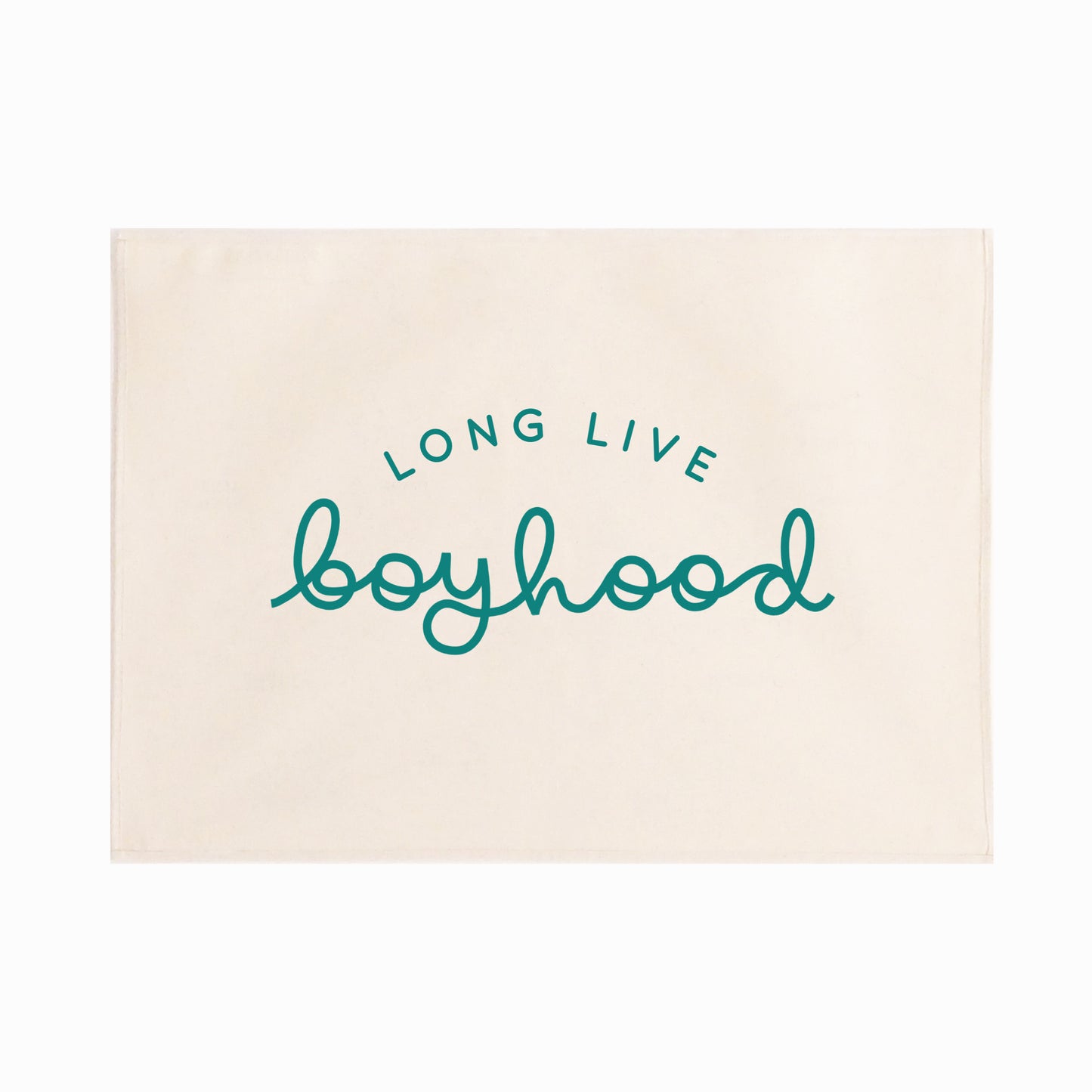 Long live boyhood handlettered teal wall hanging 50x70cm Sample Sale