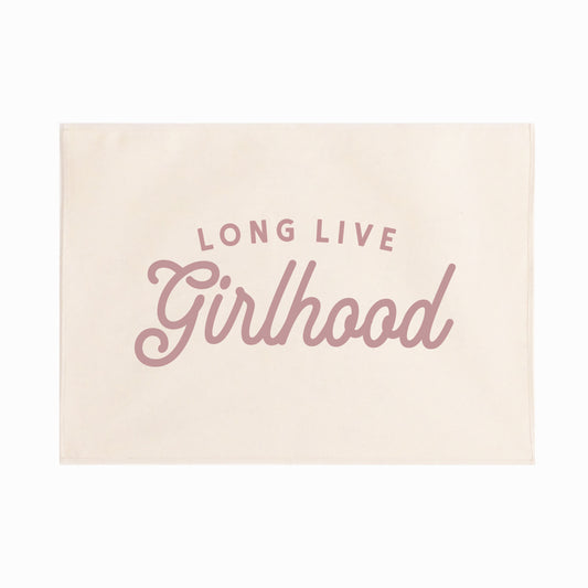 Long Live Girlhood retro font quote wall hanging 50x70cm Sample Sale