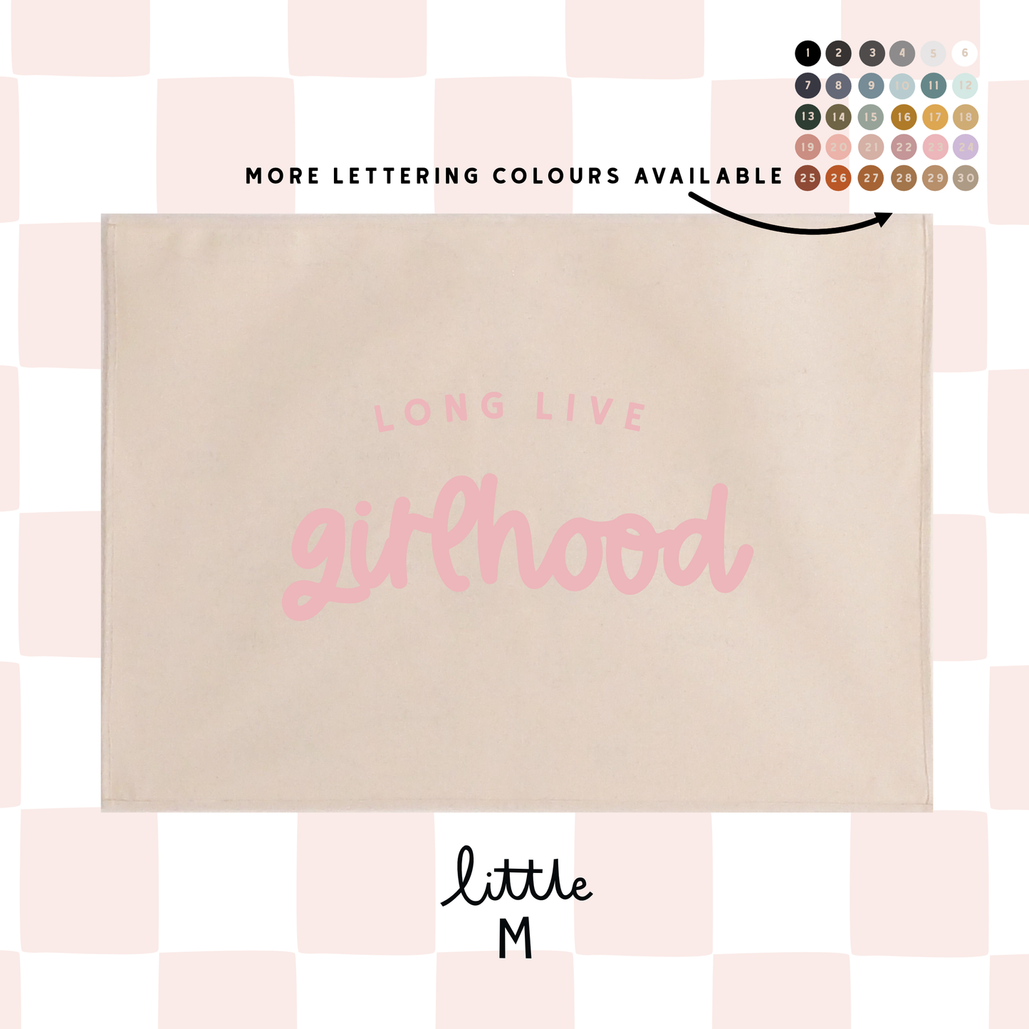 Long Live Girlhood Script Version Wall Hanging 50x70cm - more lettering colours available