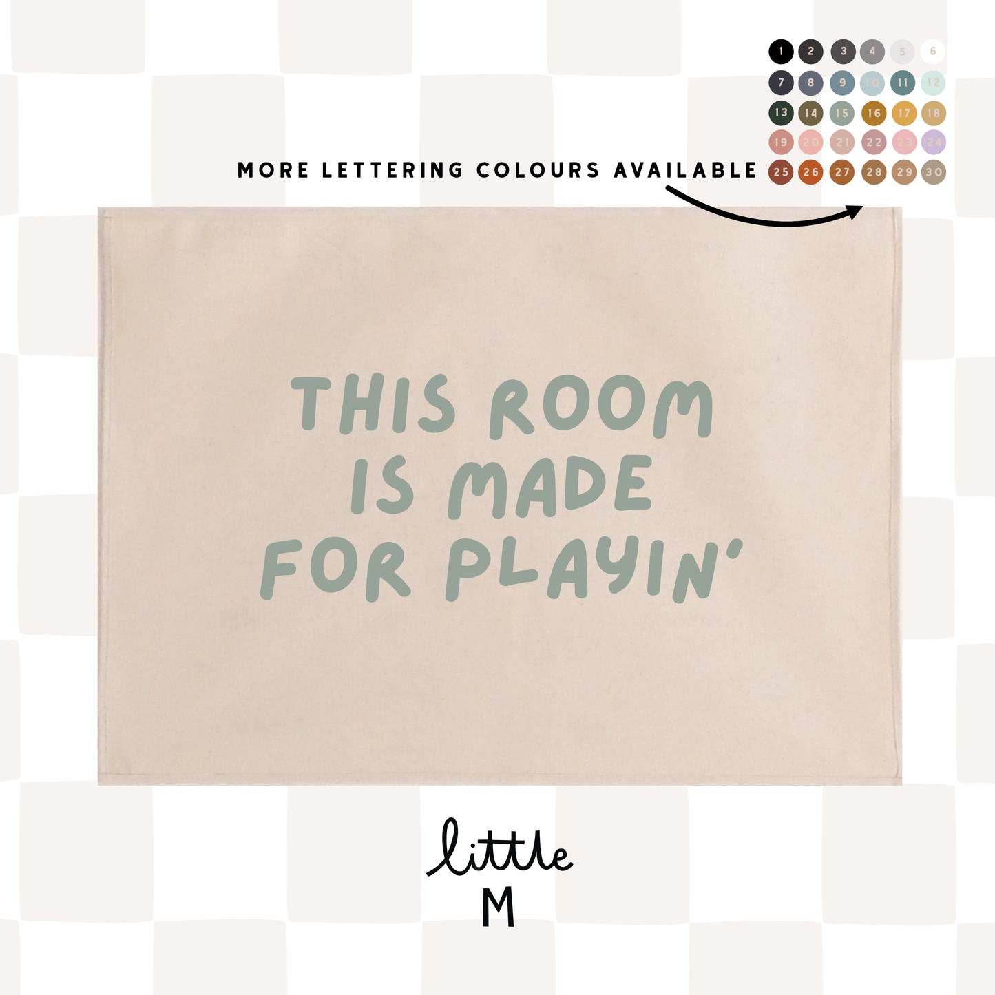 This Room Is Made For Playin’ Fun Font Version Wall Hanging 50x70cm - more lettering colours available