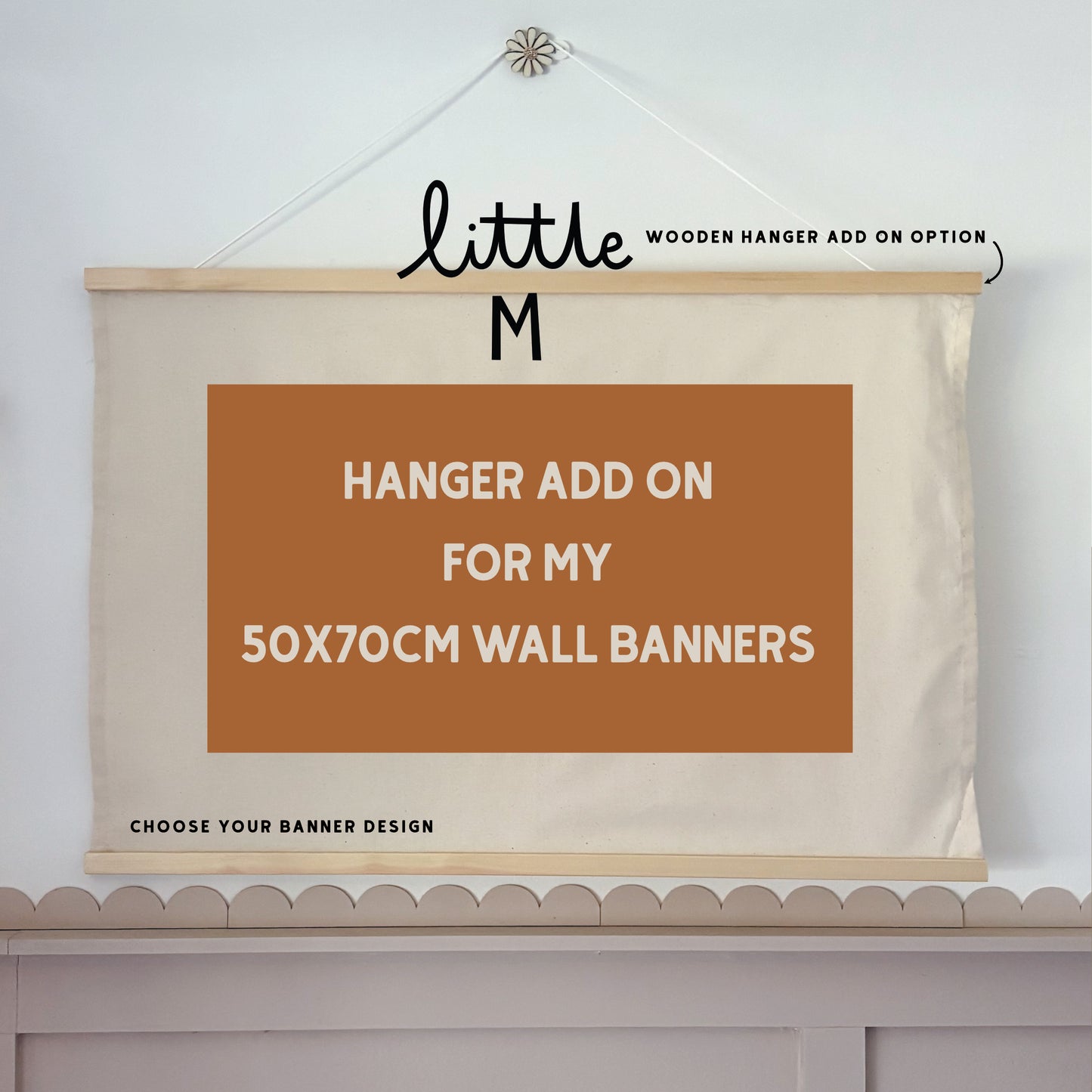 Landscape Alphabet Wall Hanging 50x70cm - pink border