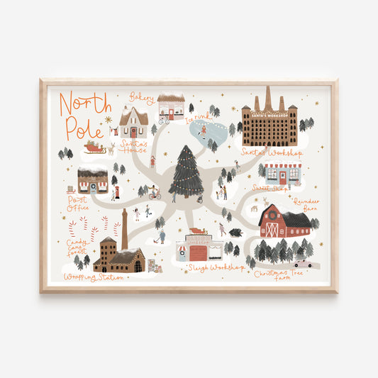 CHRISTMAS MARKET NIGHT North Pole Print