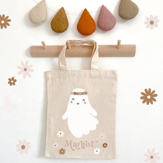Floral Ghost Personalised Halloween Bag