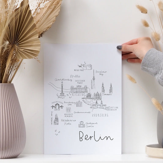 Berlin map print Sample Sale - 8x10",A4,  A3