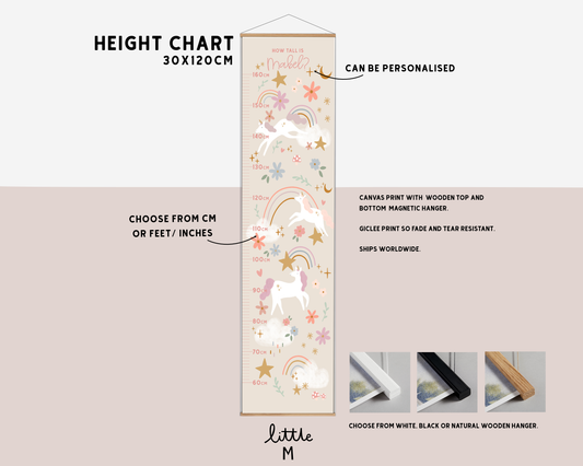 Enchanted Forest Unicorn Height Chart - can be personalised