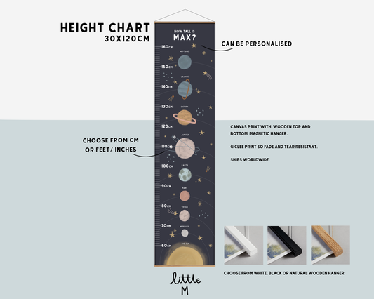 Solar System Height Chart - can be personalised