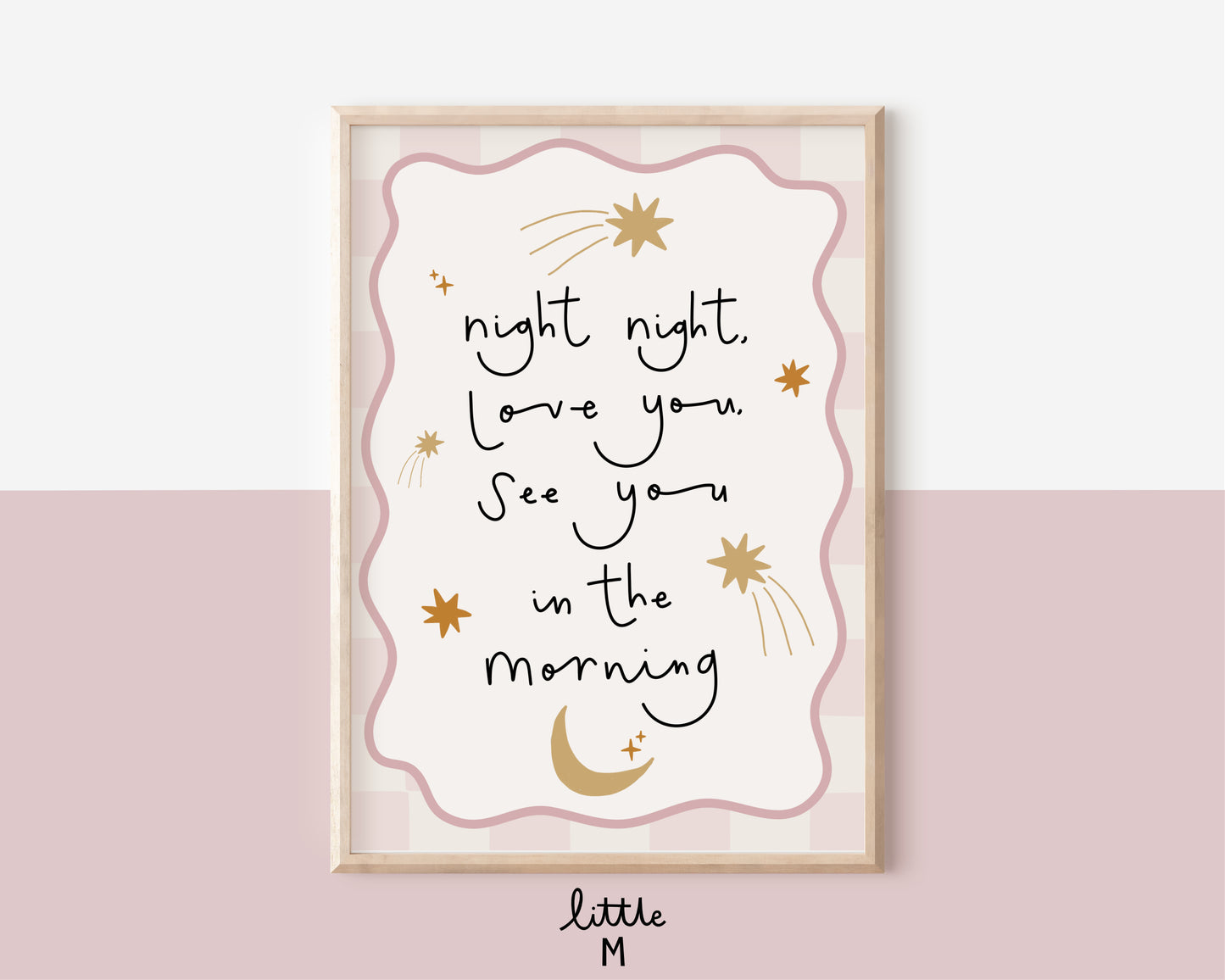 Night Night Print in Pink 8x10"/A4 Sample Sale