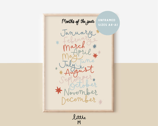 Months Of The Year Print