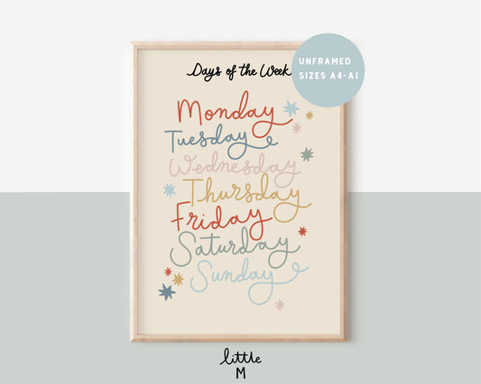 Days Of The Week Print