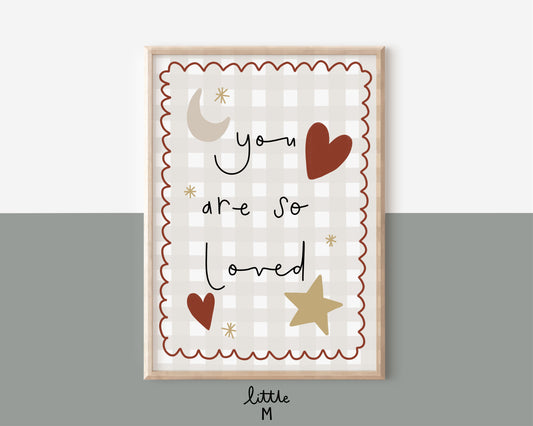 You Are So Love Gingham Print - Beige