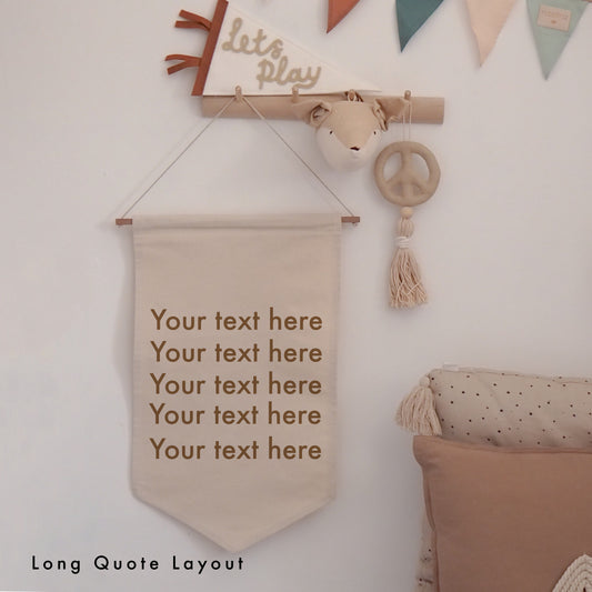 Custom Quote Hanging Banner 26x50cm more fonts available
