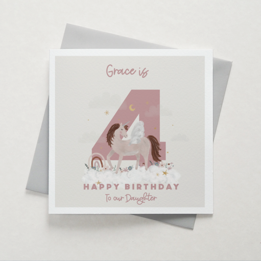 Unicorn Birthday Card - Can Be Personalised