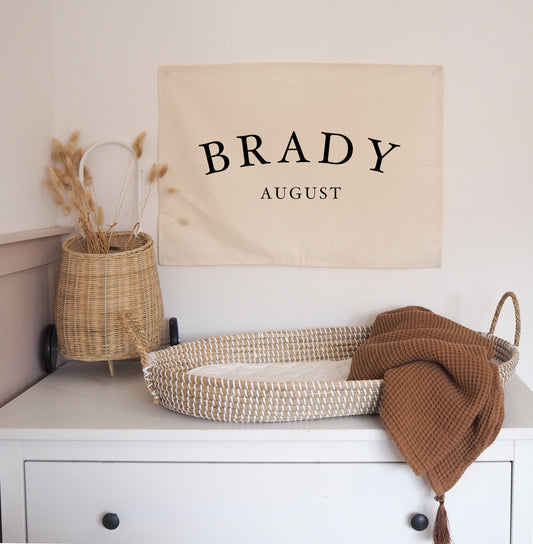 Personalised Wall Hanging 50x70cm serif font option - more lettering colours available