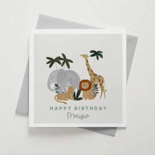 Safari Birthday Card - Can Be Personalised