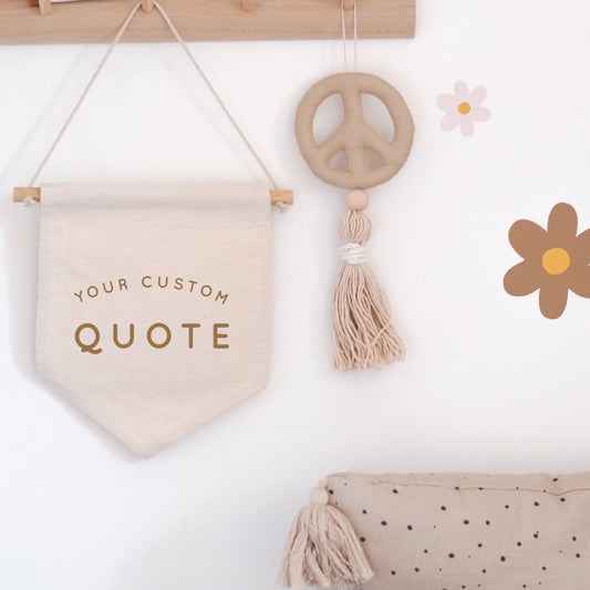 Custom Quote Hanging Banner 24x24cm more fonts available