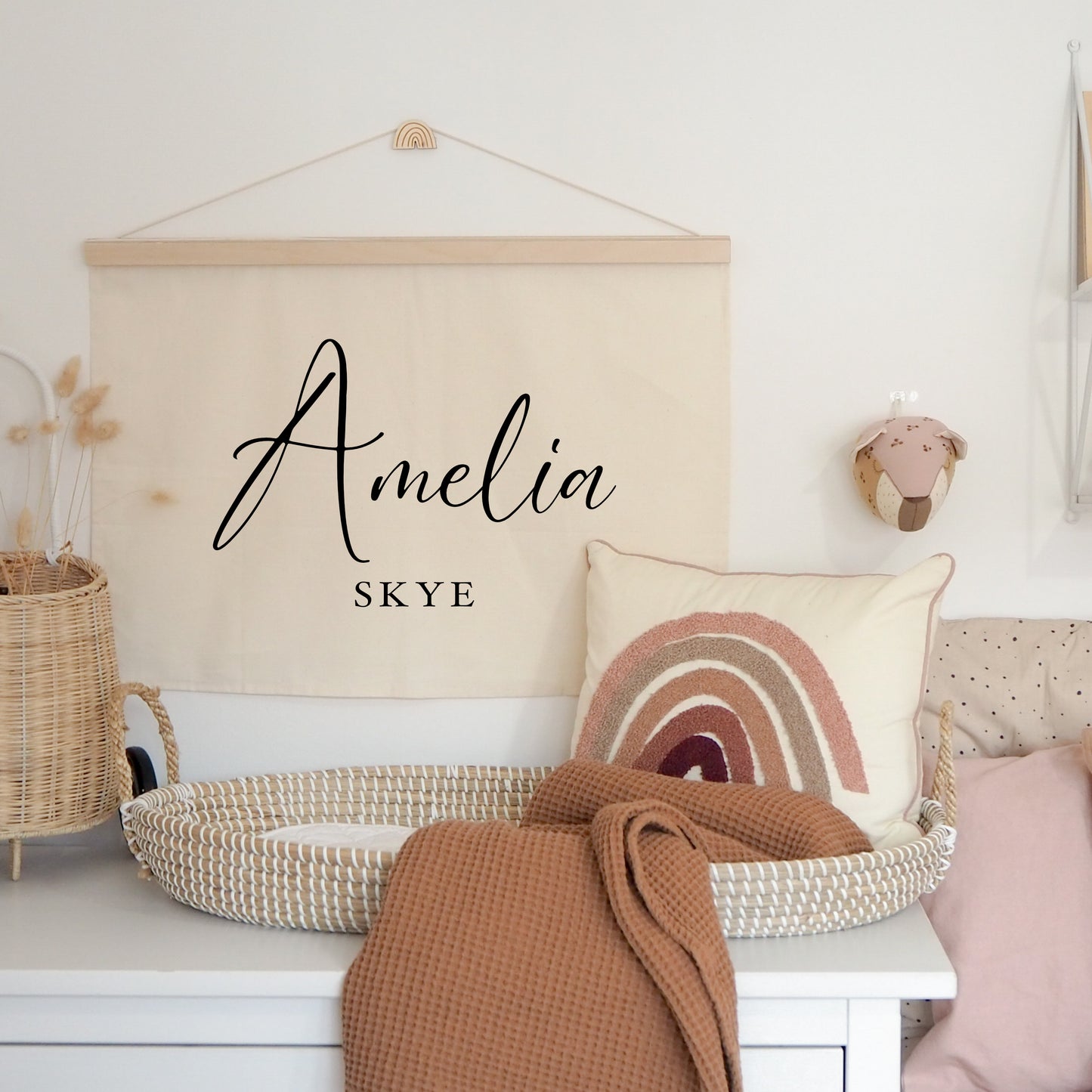 Personalised Wall Hanging 50x70cm script font option - more colours available