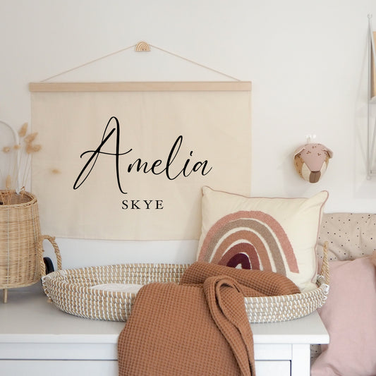 Personalised Wall Hanging 50x70cm script font option - more lettering colours available