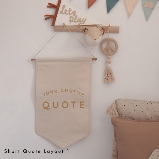 Custom Quote Hanging Banner 26x50cm more fonts available