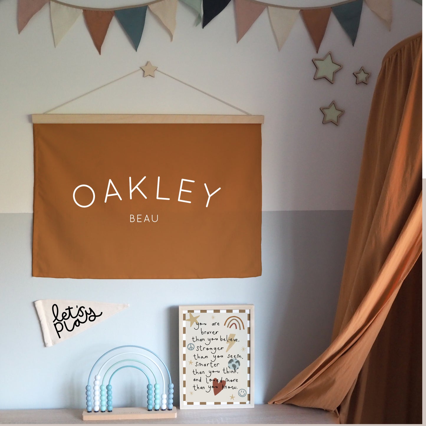 Personalised Wall Hanging 68x46cm -  rust version