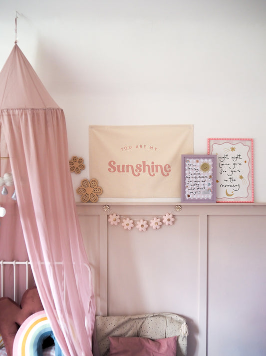 You Are My Sunshine Wall Hanging 50x70cm - more lettering colours available.