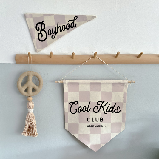 Cool Kids Club Checkered 25x25cm hanging banner Sample Sale