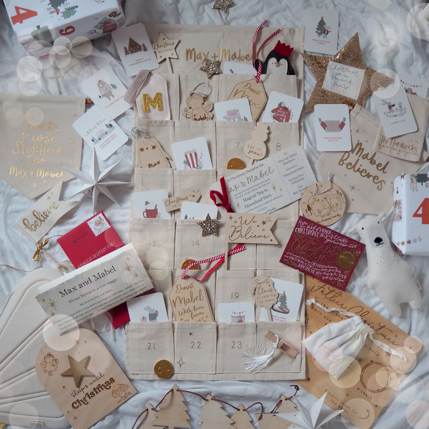 Christmas Activity Cards With Personalised Storage Bag