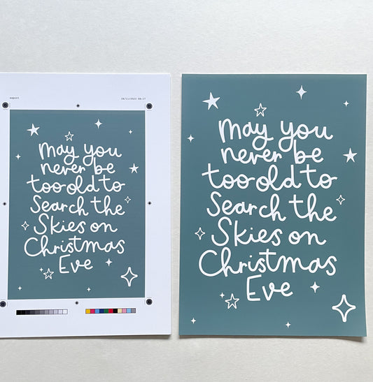 Christmas eve quote print Sample Sale - A5, A4 teal