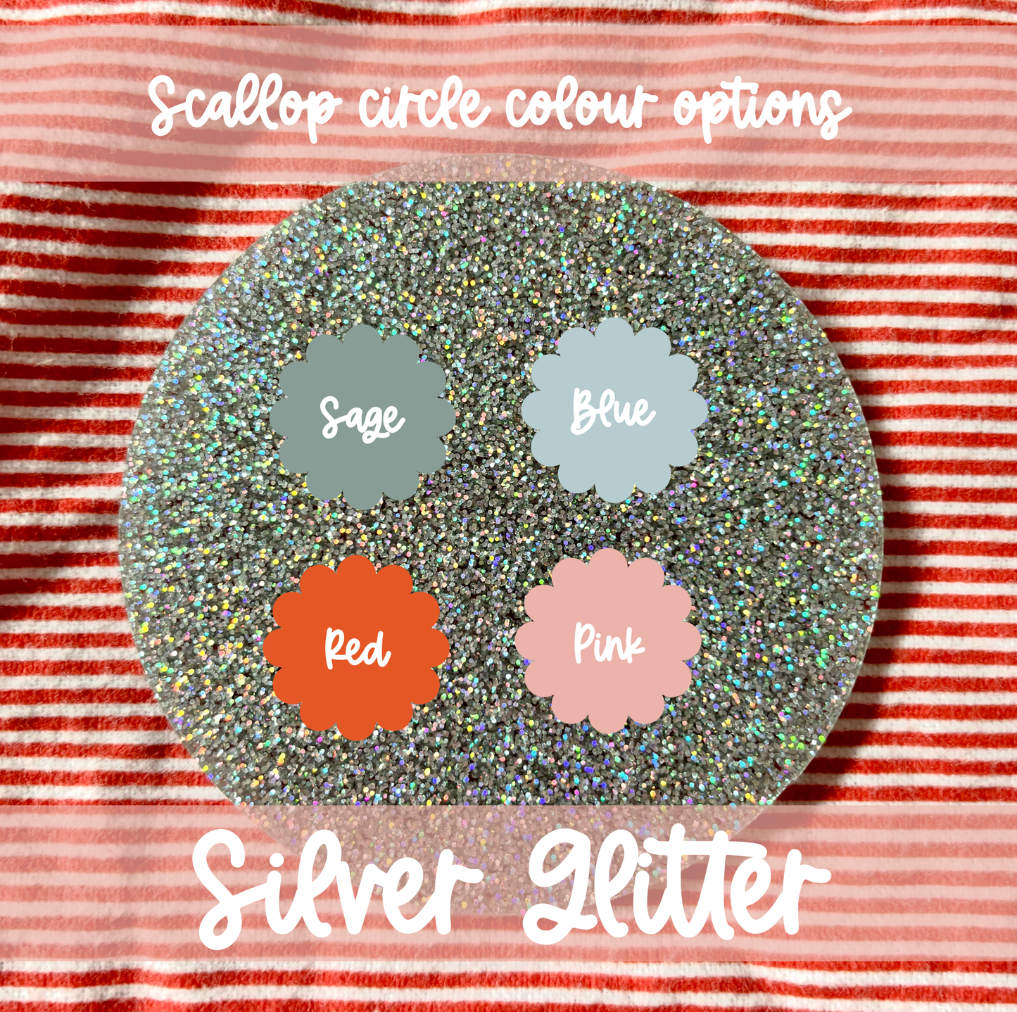 Believe Badge Scalloped Circle. Can be personalised and more colour options available