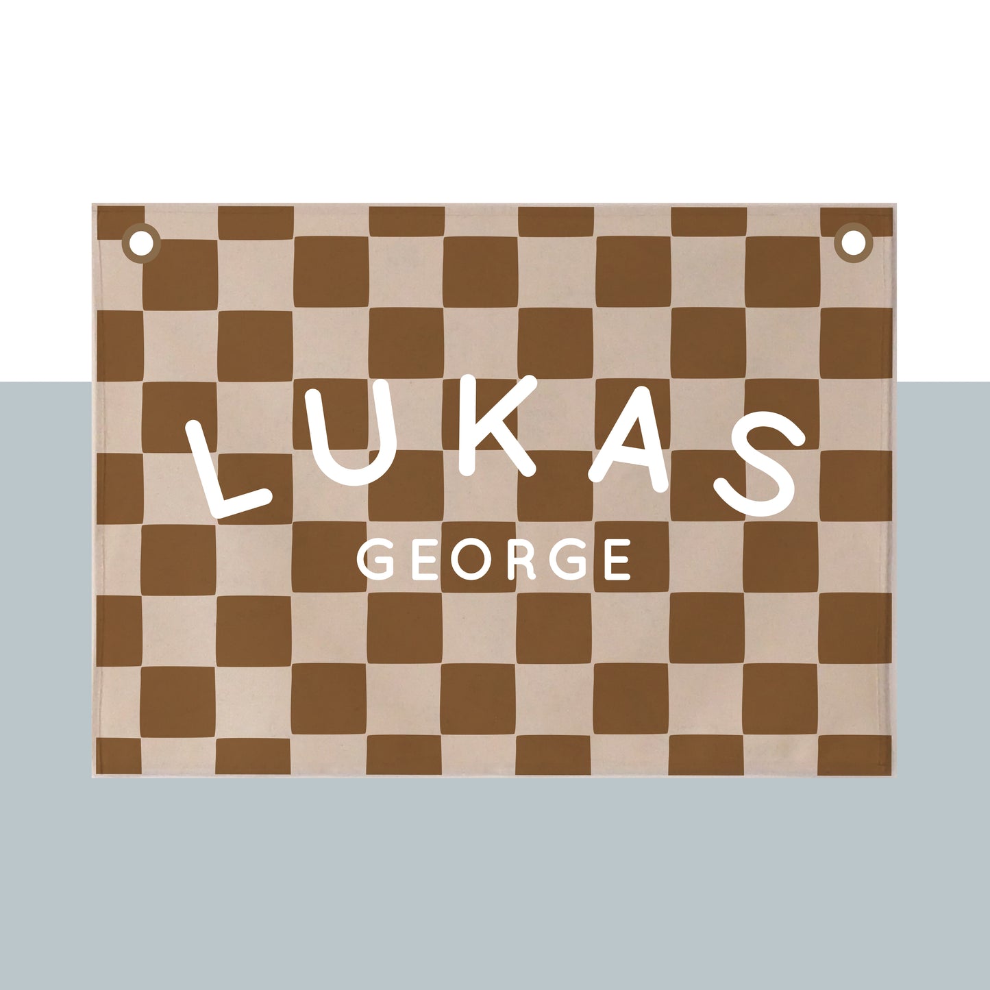 Personalised Wall Hanging 68x46cm - limited edition caramel checkerboard