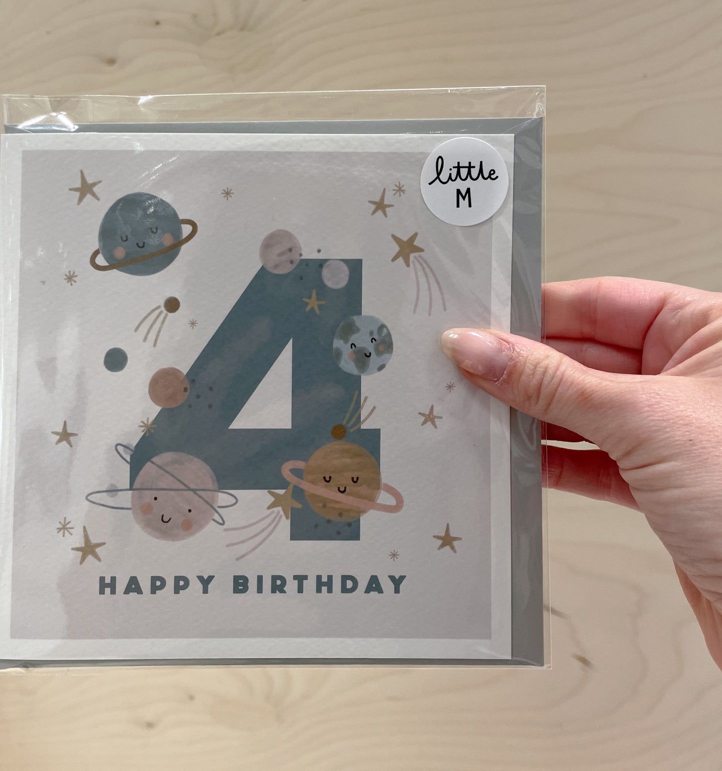 Solar System Happy Birthday 4 Card - READY TO SHIP SALE