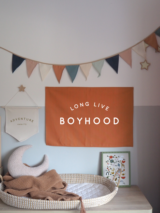 Long Live Boyhood Rust Wall Hanging 68x46cm